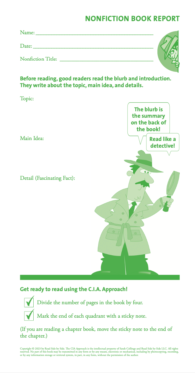 Read Side by Side Book Report Forms